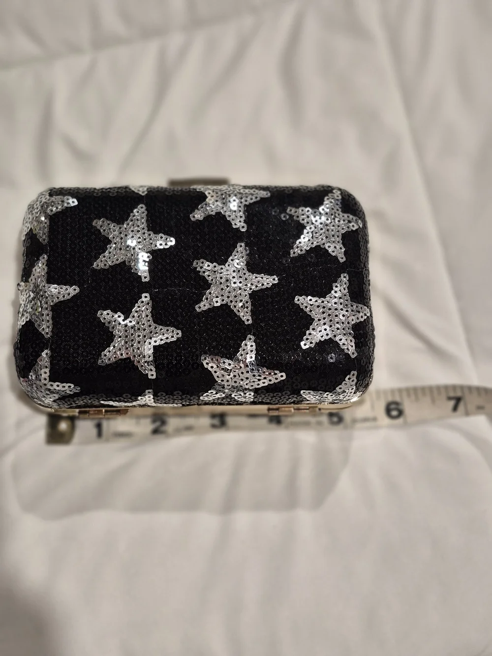 ASOS Black Clutch Bag with Gold Frame